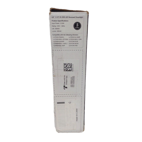 Amico 1 Pack 5/6 Inch LED Recessed Downlight White Smooth Trim 950 Lums Dimmable - Picture 5 of 6